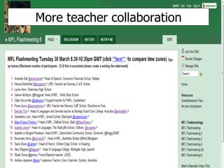 More teacher collaboration 