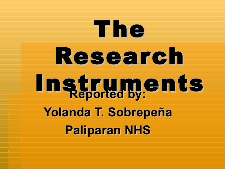 The research instruments