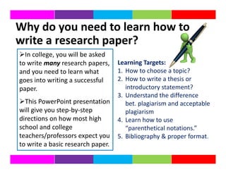 How to Write a Research Paper | PPT