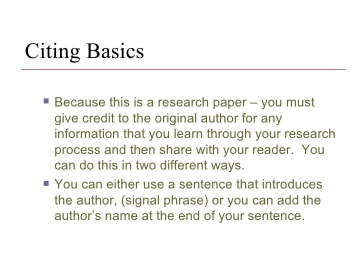 Cite paper research source