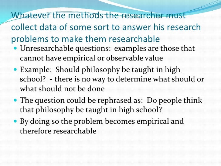 scientific research problem example for students