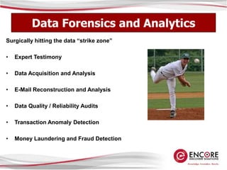  Cost shiftingOur objective is to help our clients get ahead of the electronic discovery curve so they can control risk and costs and gain better case outcomes.