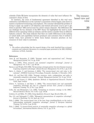 The resource based view and value- the customer-based view of the firm ...
