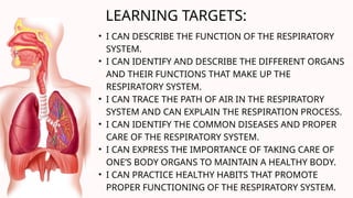 THE RESPIRATORY SYSTEM, ITS PARTS AND FUNCTIONS | PPTX