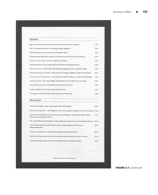 Accuracy in Menu   ■        125




  FIGURE 4.1: (continued)
 