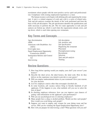 The restaurant  from concept to operation 6th - walker