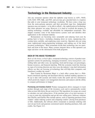 The restaurant  from concept to operation 6th - walker