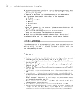 The restaurant  from concept to operation 6th - walker