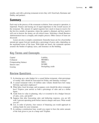 The restaurant  from concept to operation 6th - walker