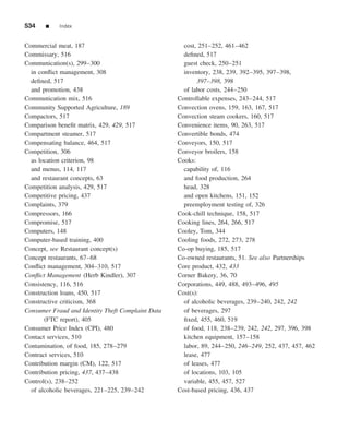 The restaurant  from concept to operation 6th - walker