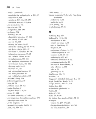 The restaurant  from concept to operation 6th - walker