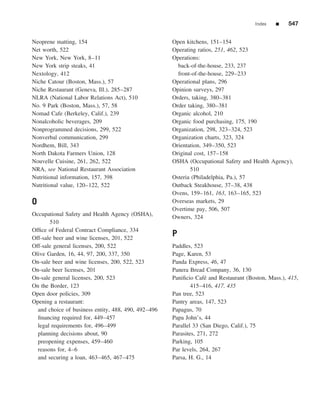 The restaurant  from concept to operation 6th - walker