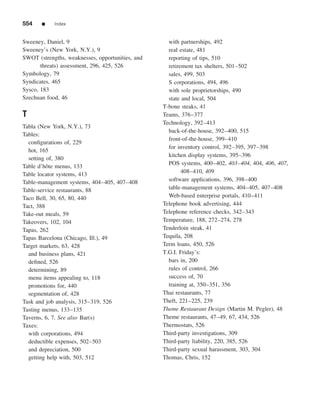 The restaurant  from concept to operation 6th - walker