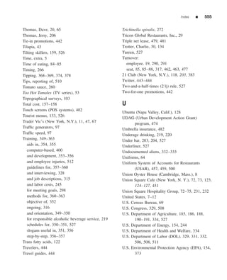 The restaurant  from concept to operation 6th - walker