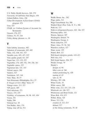 The restaurant  from concept to operation 6th - walker