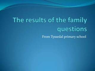The resultsof the familyquestions From Tyssedal primary school 