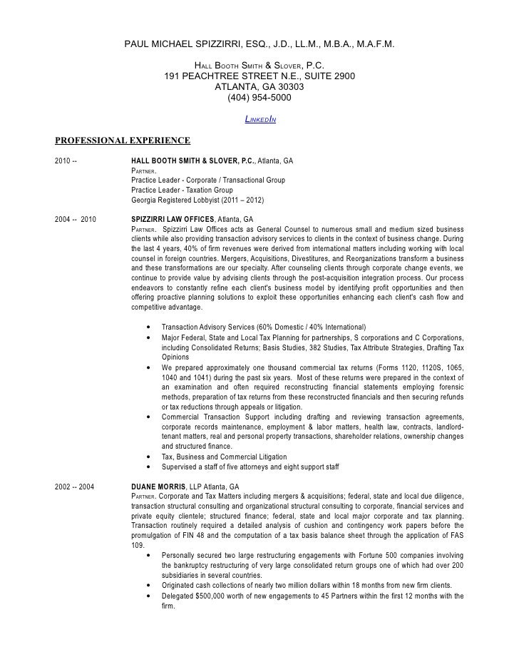 tax attorney resume