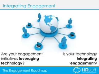 AGENDA
Integrating Engagement
The Engagement Roadmap
Are your engagement
initiatives leveraging
technology?
Is your techno...