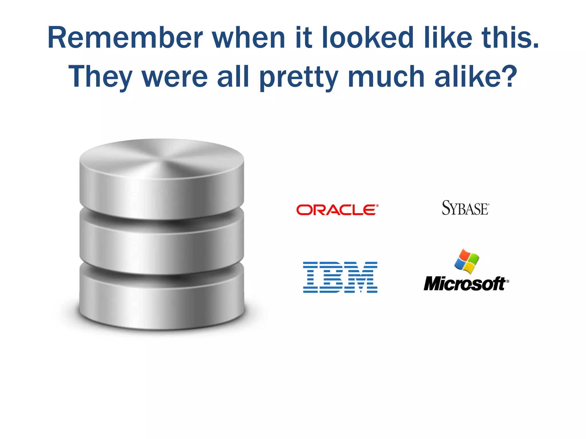 Remember when it looked like this.
 They were all pretty much alike?
 