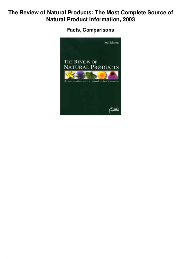 The review of natural products the most complete source of natural pr…