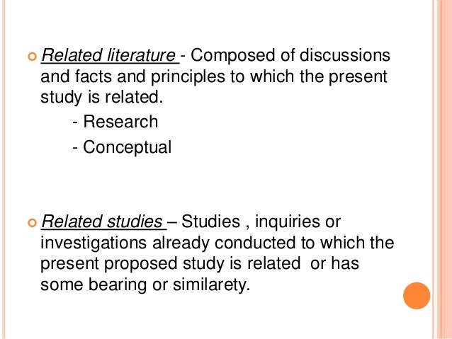 Difference between related literature and related studies in thesis