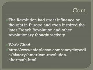 The revolutionary war final project | PPTX