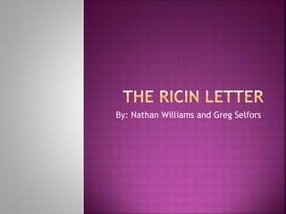 Ricin Letter Sent