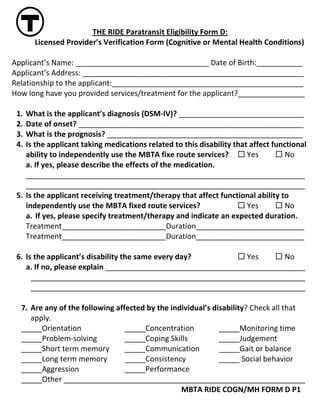Trajector Disability Form.pdf Therideapplication 130123094112-phpapp01 | PDF