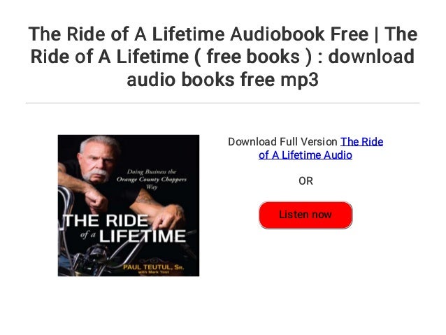 book the ride of a lifetime