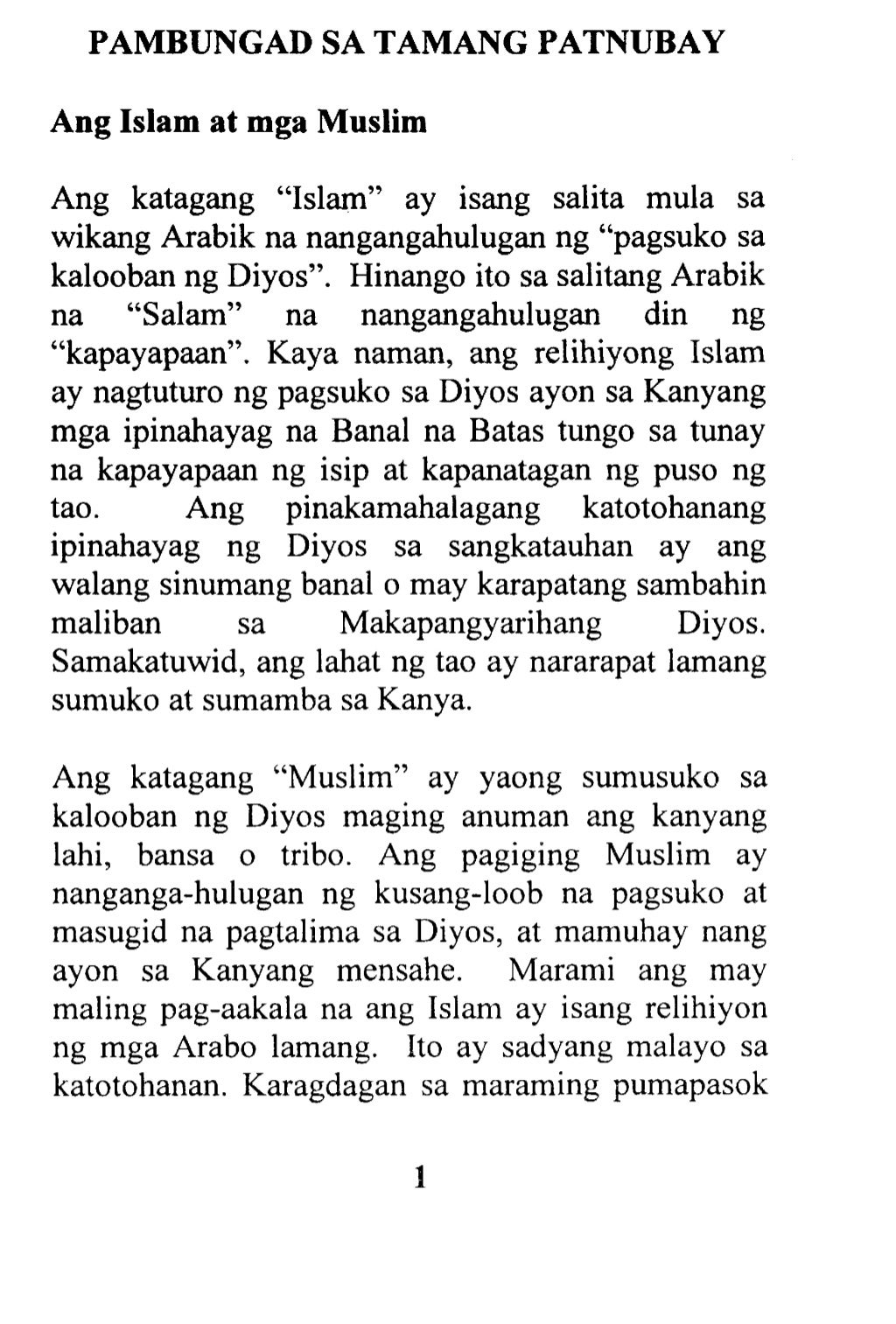The Right Path Tagalog