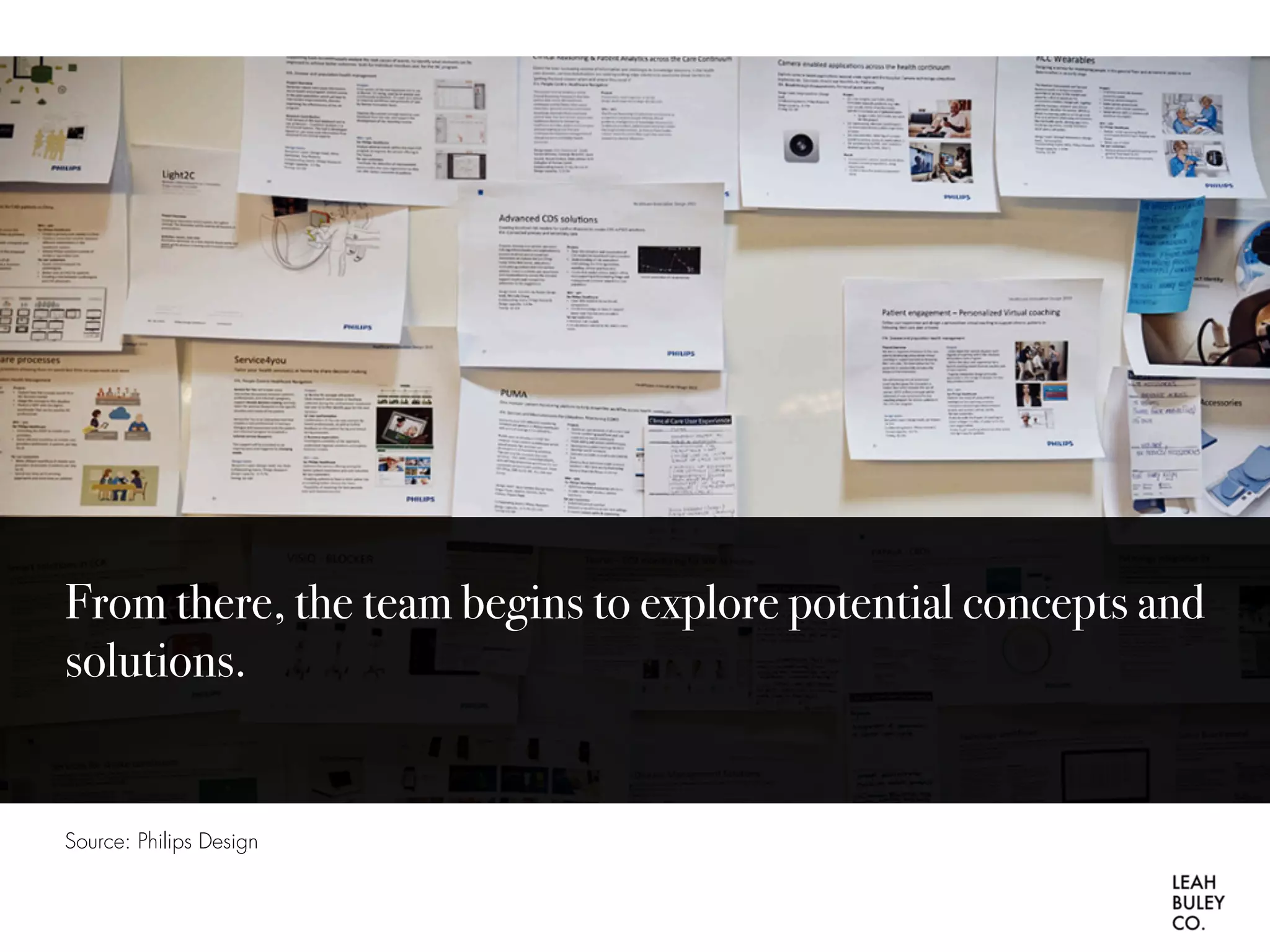 From there, the team begins to explore potential concepts and
solutions.
Source: Philips Design
 