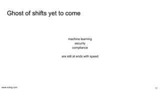 www.scling.com
Ghost of shifts yet to come
machine learning
security
compliance
are still at ends with speed
32
 