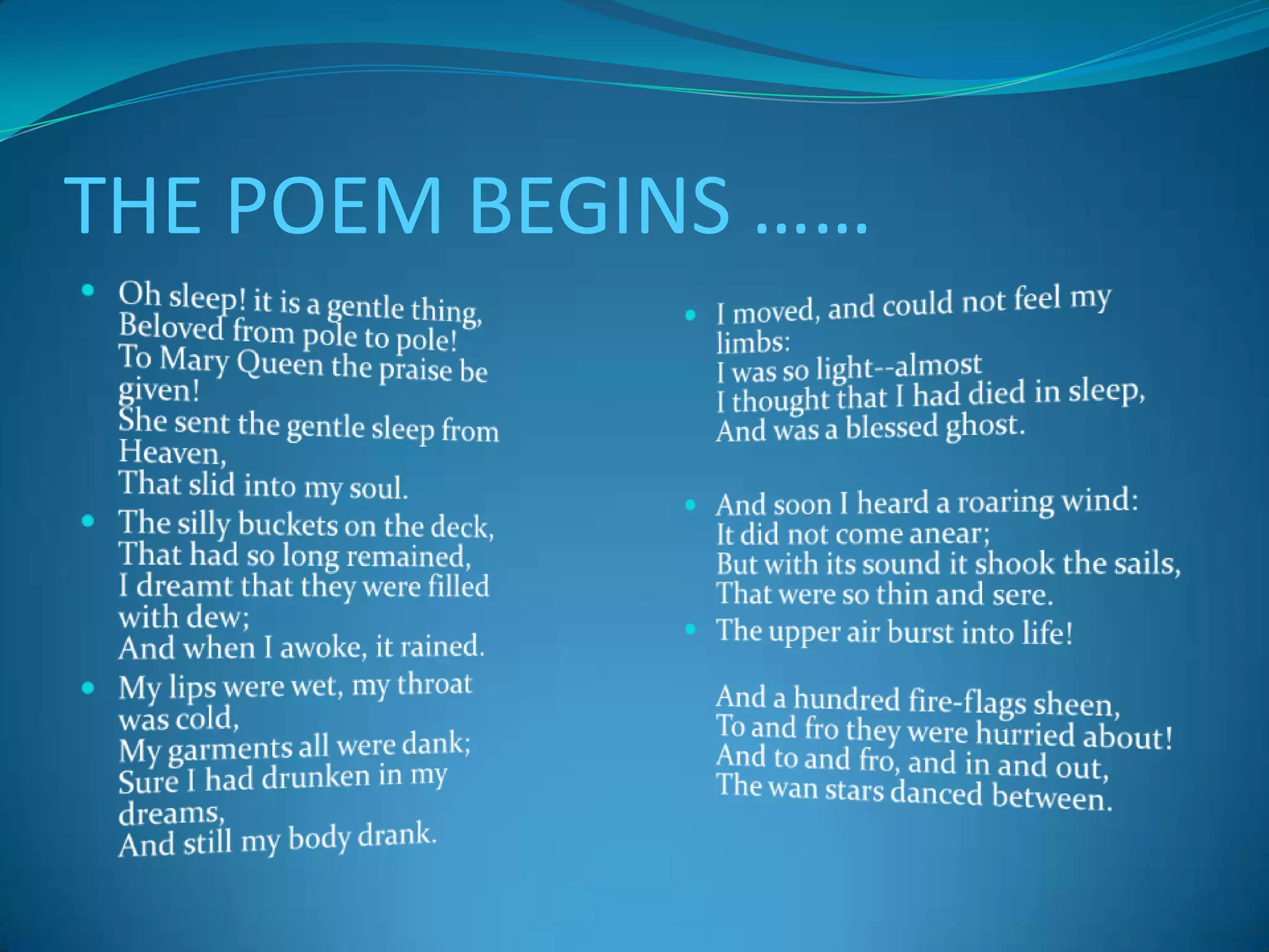 The rime of the ancient mariner | PPT The rime of the ancient mariner | PPT