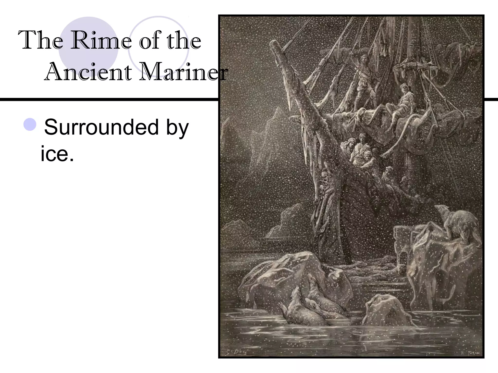 Surrounded by
ice.
The Rime of the
Ancient Mariner
 