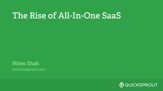 The Rise of All-In-One SaaS