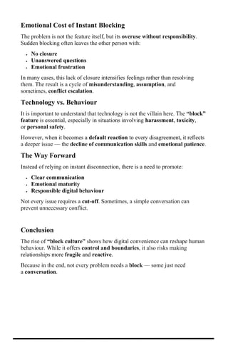 The Rise of 'Block' Culture: Understanding Its Impact on Modern ...