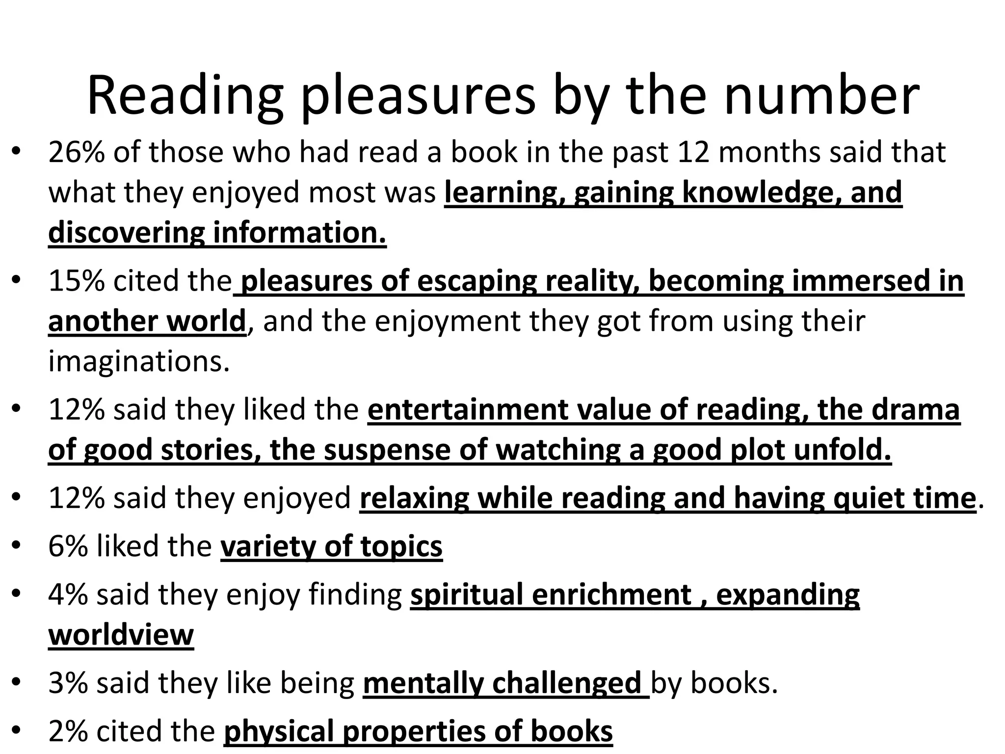 When you want to read a particular
      e-book, where do you look first?
      % of readers of e-books age 16+, as of December 2011
80%           75%
70%

60%

50%

40%

30%

20%
                                   12%
10%                                                     5%             5%
0%
           At an online   At your public library   Someplace else   Don’t know
        bookstore/website
 