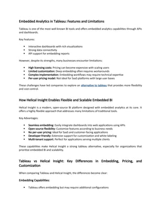 The Rise of Embedded Analytics Tableau vs New-Age BI Tool Helical ...