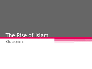 The Rise of Islam
Ch. 10, sec. 1
 