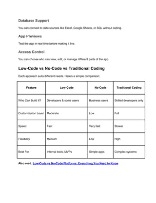 Detailed Guide to Low-Code Platforms in Software Development | PDF