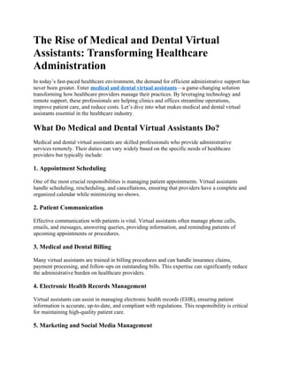 The Rise of Medical and Dental Virtual Assistants.docx