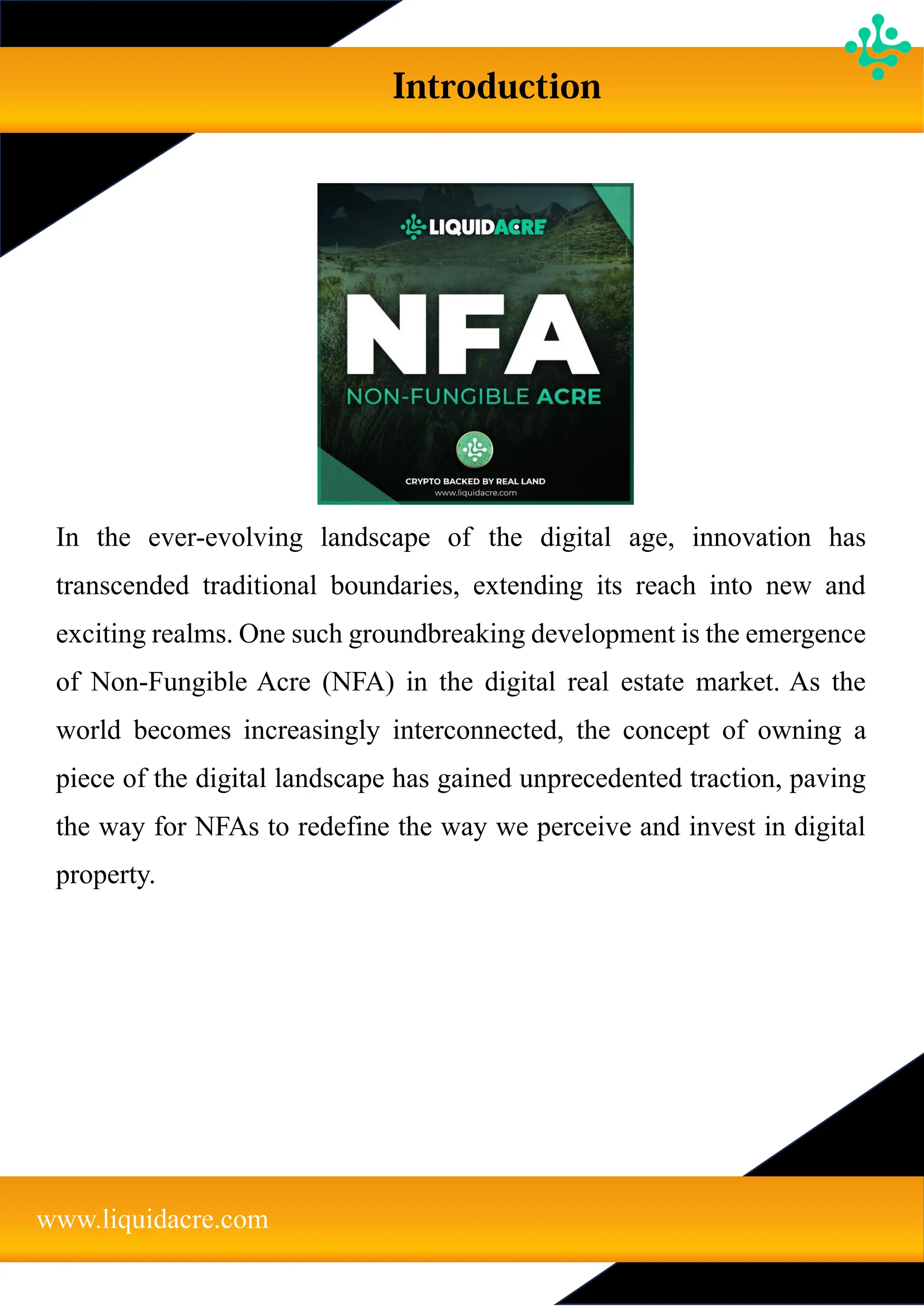 The Rise of Non-Fungible Acre (NFA) in the Digital Real Estate Market | PDF