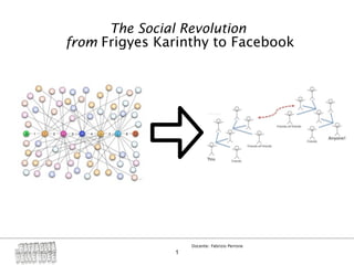 The Social Revolution
from Frigyes Karinthy to Facebook




                   Docente: Fabrizio Perrone
               1
 
