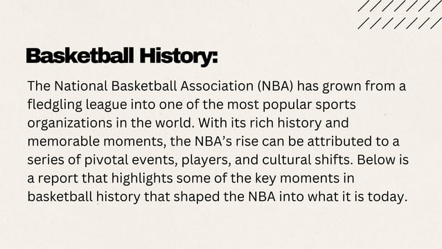 The Rise of the NBA Key Moments in Basketball History. .pdf.pdf