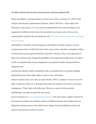 The Risk Analysis and Security Countermeasure Selection updated 2023 ...
