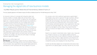 The risk executive agenda -- A compendium of Deloitte insights | PDF