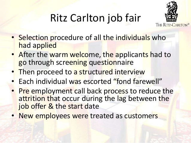 The ritz carlton hotel company case study report