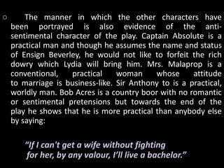 ''The Rivals'' as an Anti-Sentimental Comedy | PPTX