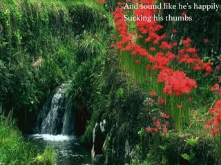 And sound like he’s happily Sucking his thumbs 