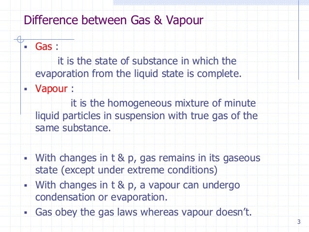 What is the difference between steam and vapour